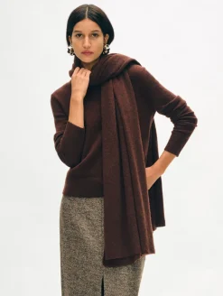 Fashion White + Warren cashmere travel wrap Espresso