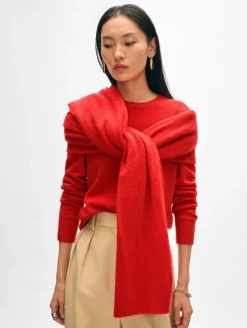 Best White + Warren cashmere travel wrap CarmineRed