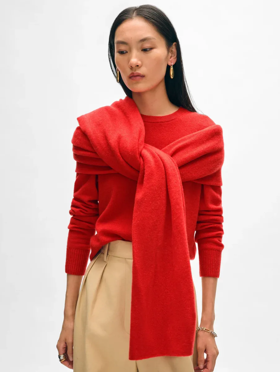 Best White + Warren cashmere travel wrap CarmineRed
