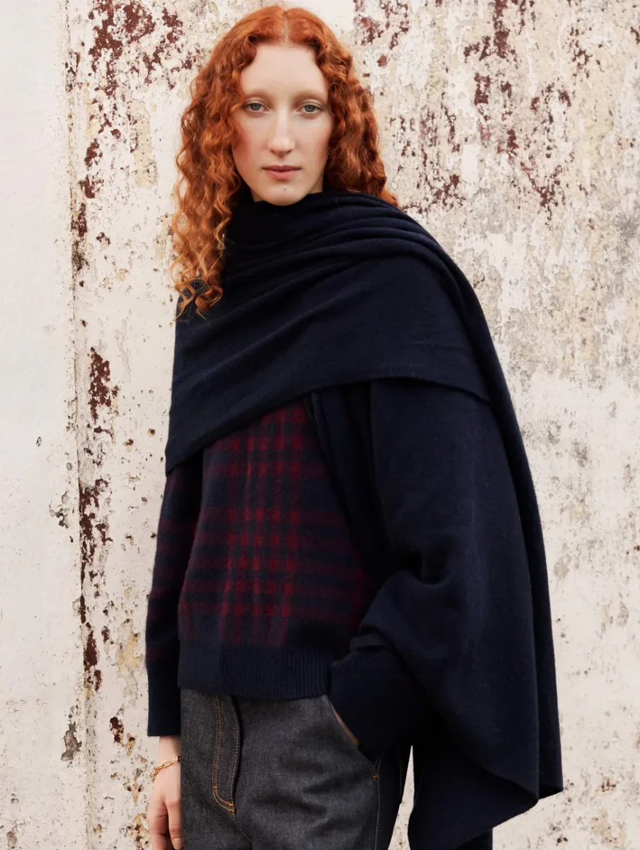 Sale White + Warren cashmere travel wrap DeepNavy