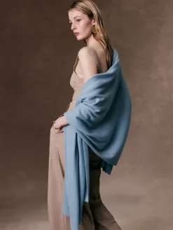 Best White + Warren cashmere travel wrap SlateBlue