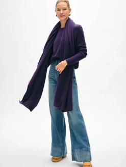 Discount White + Warren cashmere travel wrap MidnightViolet