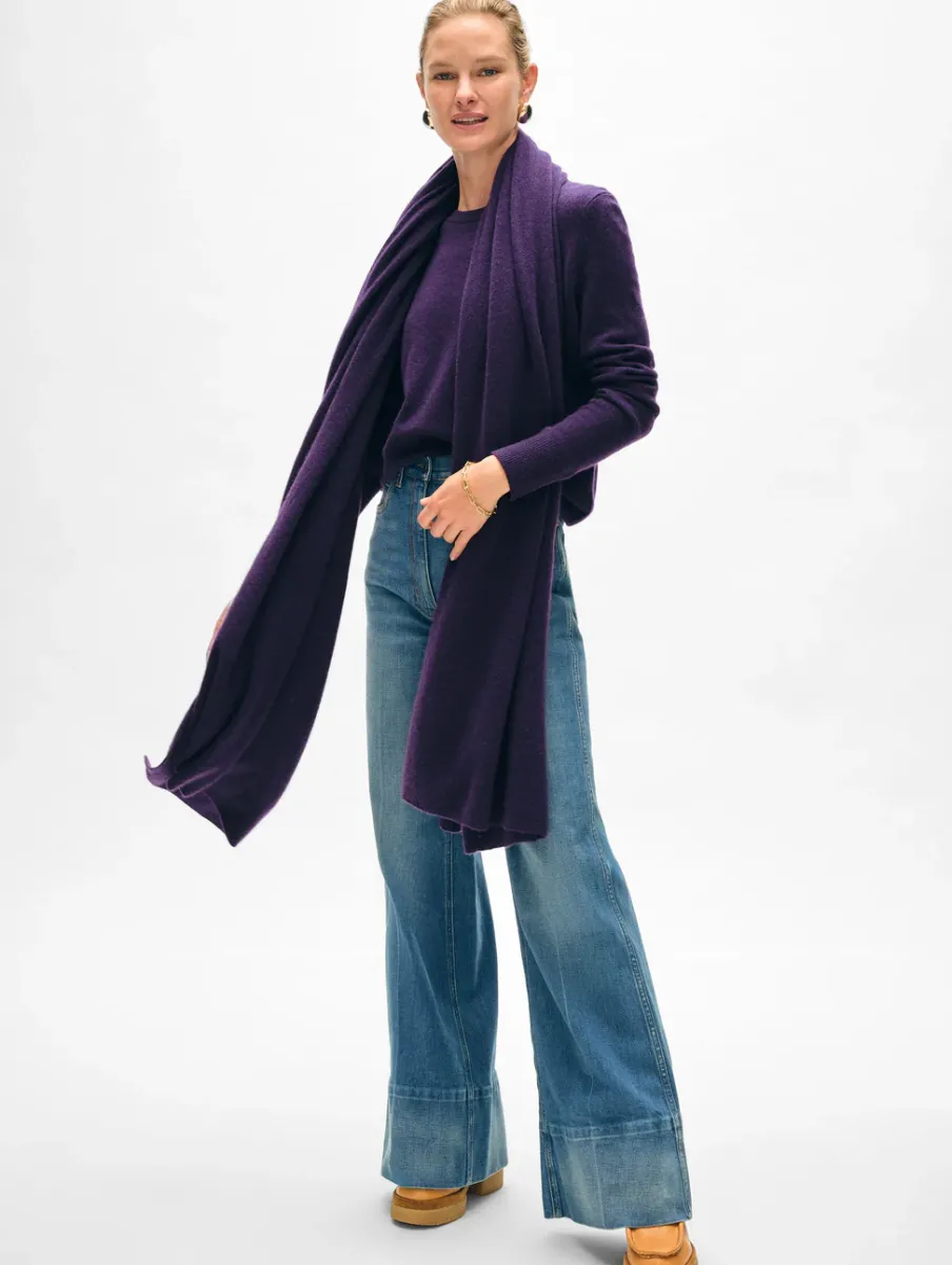 Discount White + Warren cashmere travel wrap MidnightViolet