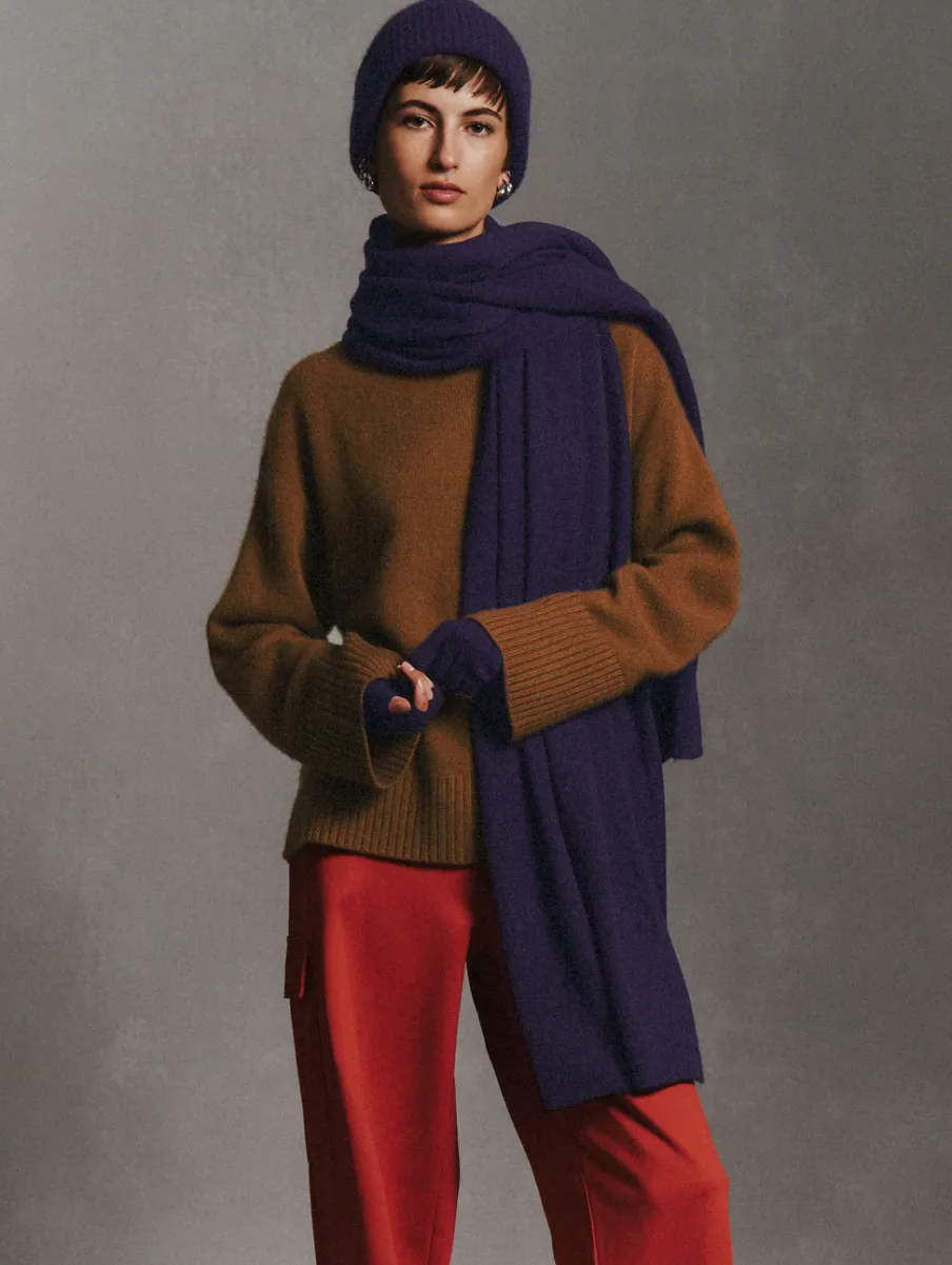 Discount White + Warren cashmere travel wrap MidnightViolet