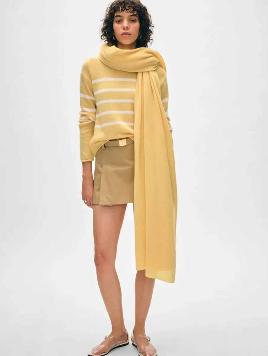 Best White + Warren cashmere travel wrap YellowMimosa