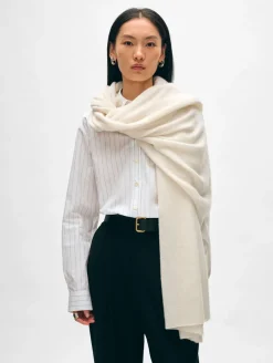 New White + Warren cashmere travel wrap SoftWhite