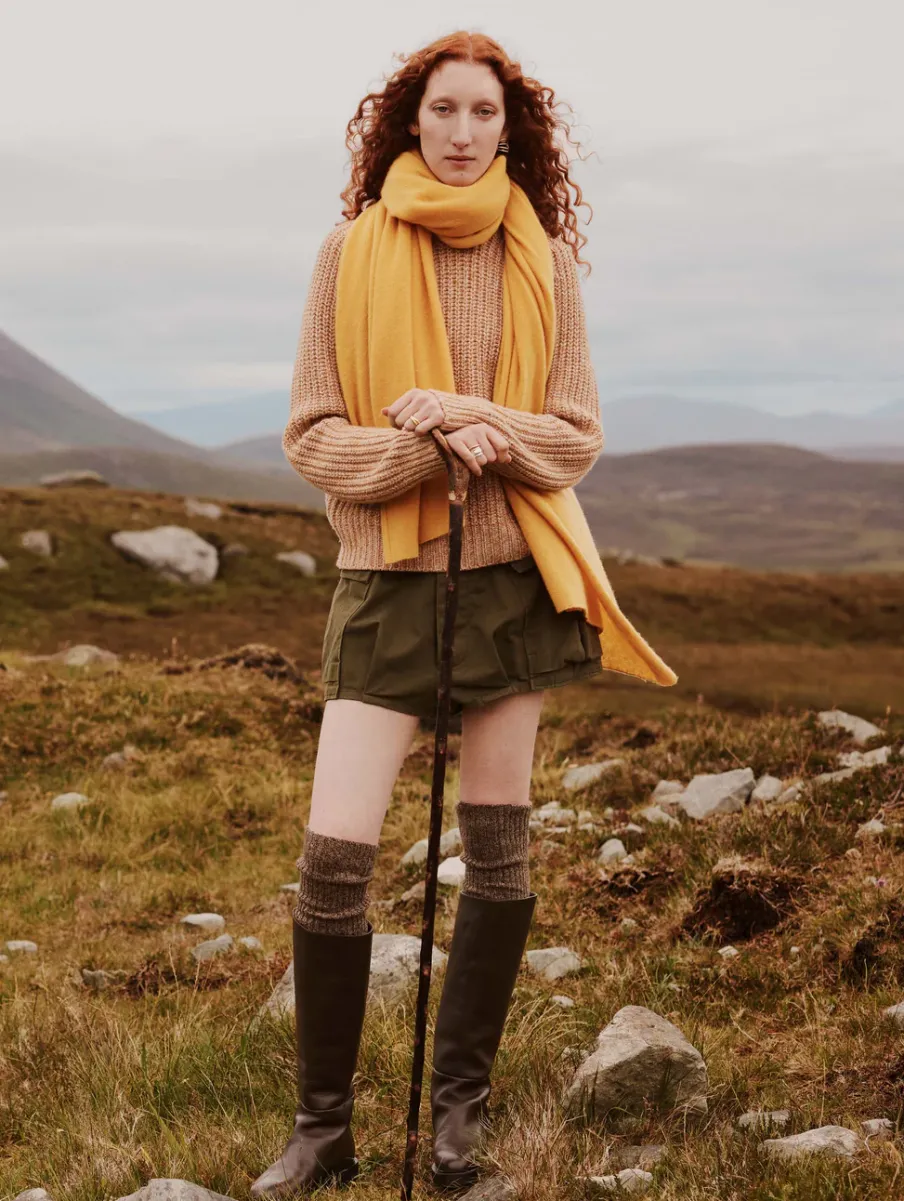 Best White + Warren cashmere travel wrap Goldenrod