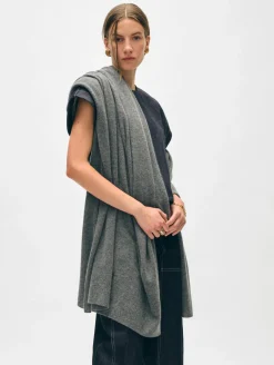 Fashion White + Warren cashmere travel wrap GraphiteHeather