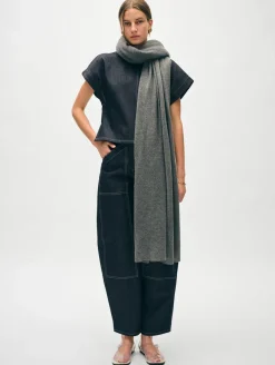 Fashion White + Warren cashmere travel wrap GraphiteHeather