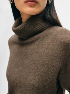 Sale White + Warren cashmere turtleneck RussetBrown