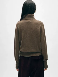 Sale White + Warren cashmere turtleneck RussetBrown