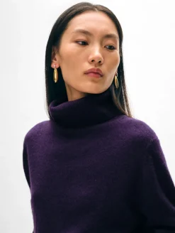 Best White + Warren cashmere turtleneck MidnightViolet