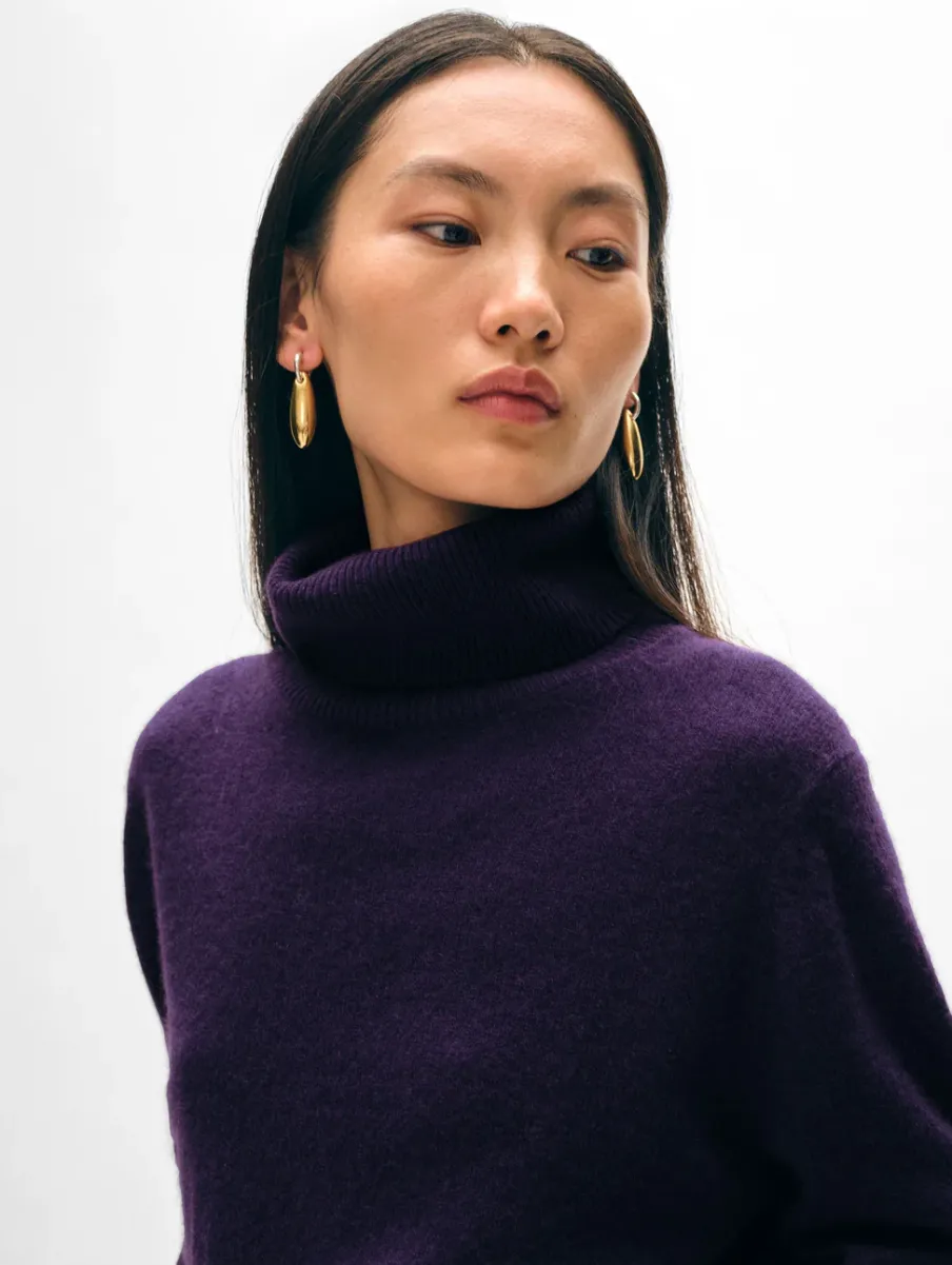 Best White + Warren cashmere turtleneck MidnightViolet