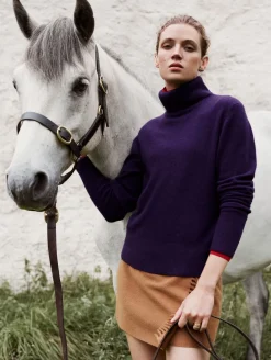 Best White + Warren cashmere turtleneck MidnightViolet