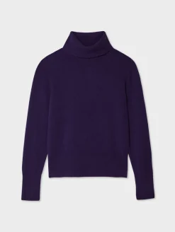 Best White + Warren cashmere turtleneck MidnightViolet
