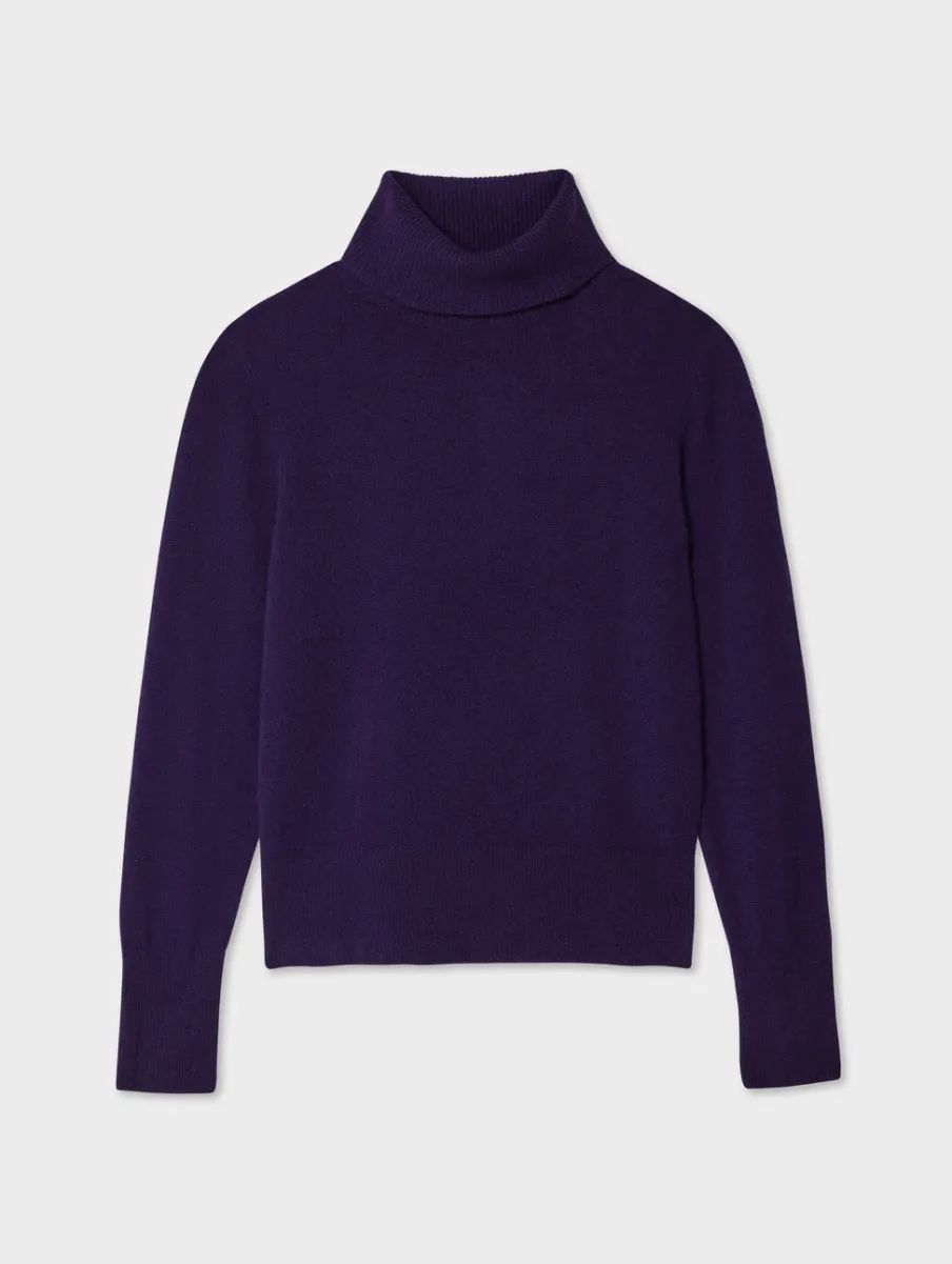 Best White + Warren cashmere turtleneck MidnightViolet