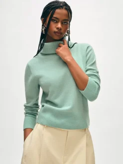 Online White + Warren cashmere turtleneck Spearmint