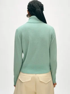 Online White + Warren cashmere turtleneck Spearmint
