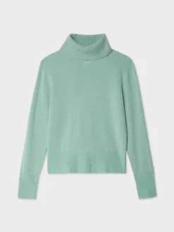 Online White + Warren cashmere turtleneck Spearmint