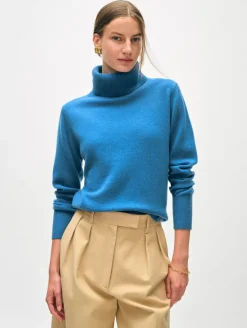 Hot White + Warren cashmere turtleneck BlueJean
