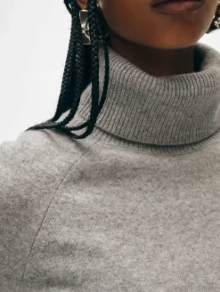 Hot White + Warren cashmere turtleneck GreyHeather