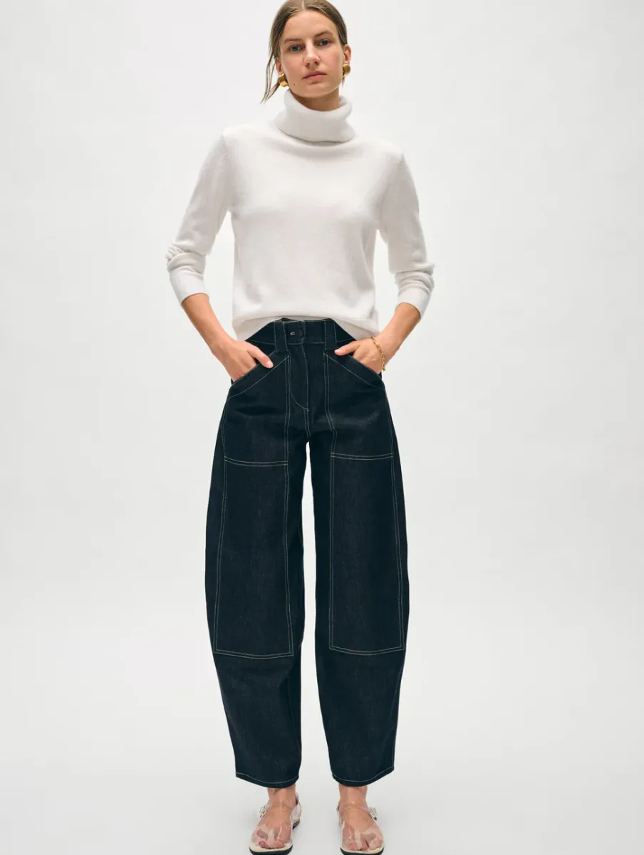 Clearance White + Warren cashmere turtleneck SoftWhite