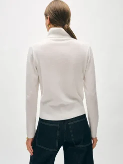 Clearance White + Warren cashmere turtleneck SoftWhite