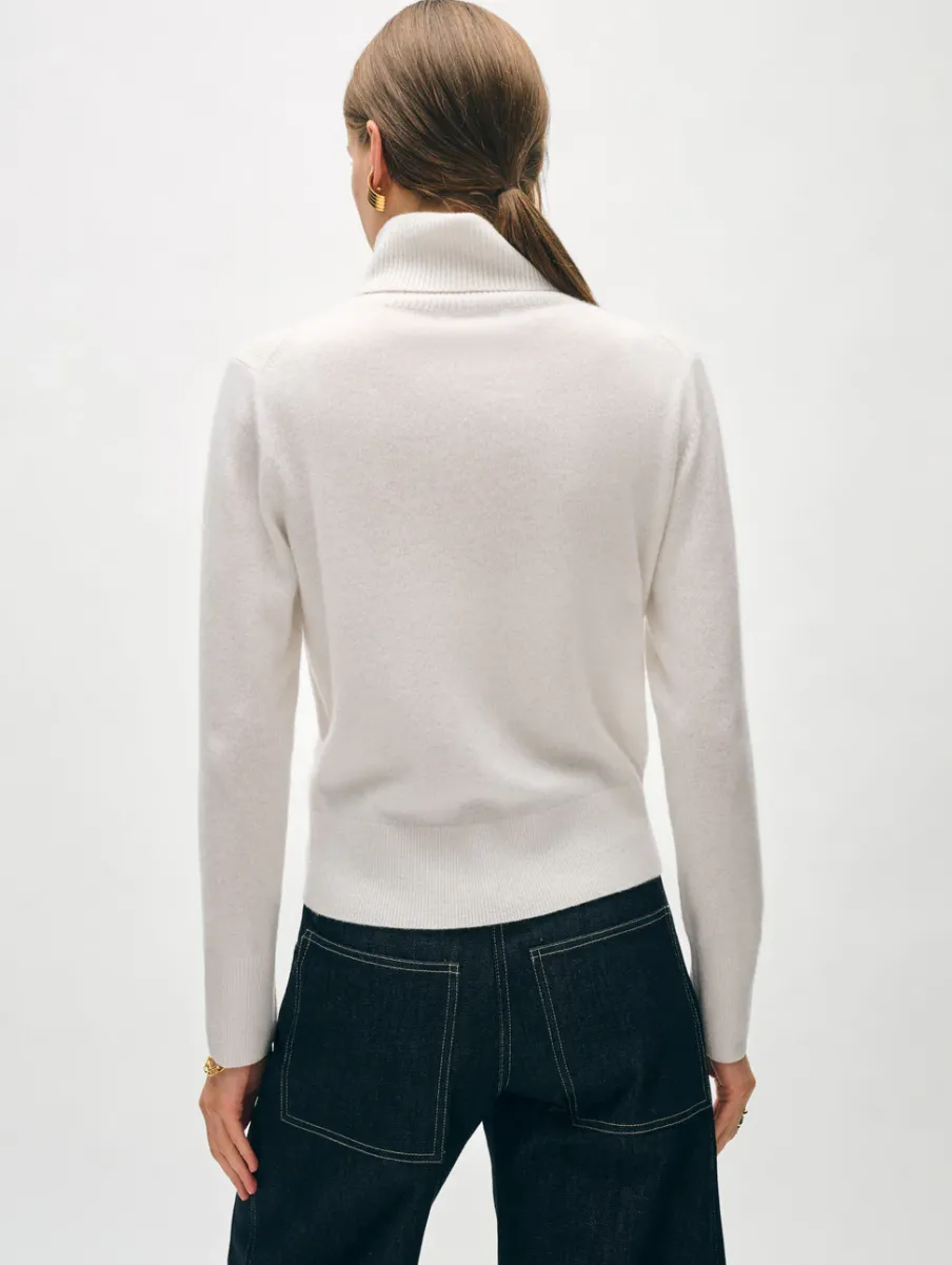 Clearance White + Warren cashmere turtleneck SoftWhite