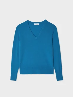 Hot White + Warren cashmere v neck BlueJean
