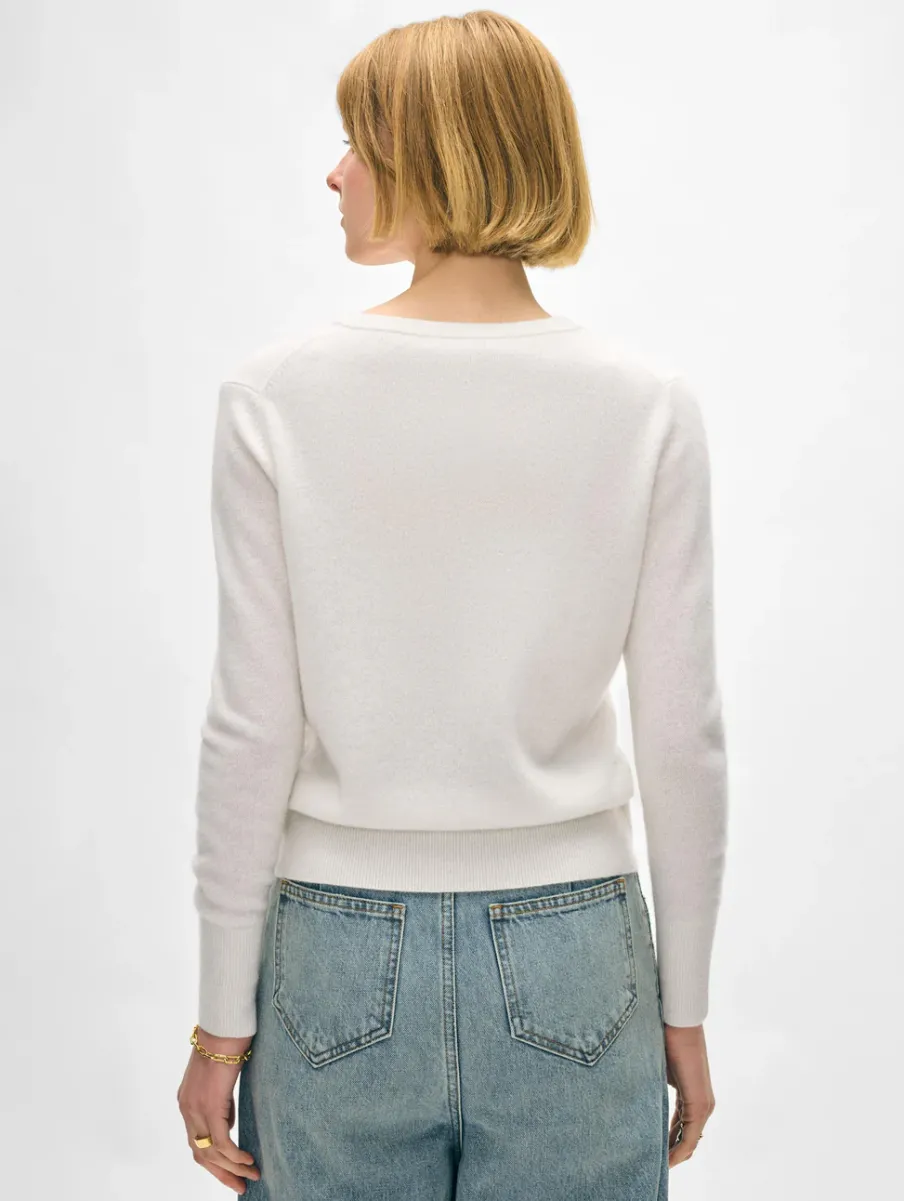 New White + Warren cashmere v neck SoftWhite