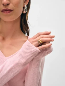 Discount White + Warren cashmere v neck Primrose