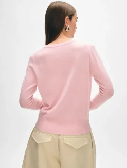 Discount White + Warren cashmere v neck Primrose