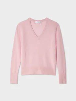 Discount White + Warren cashmere v neck Primrose