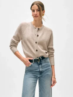 Best White + Warren cashmere waffle cardigan SandWispHeather