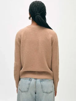 Discount White + Warren cashmere waffle sweatshirt TrueCamel