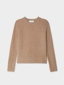 Discount White + Warren cashmere waffle sweatshirt TrueCamel