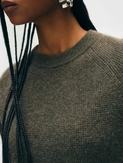 New White + Warren cashmere waffle sweatshirt ThymeHeather