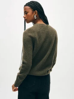 New White + Warren cashmere waffle sweatshirt ThymeHeather