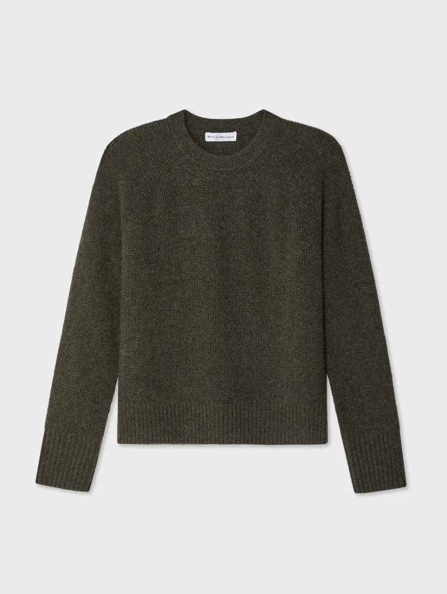 New White + Warren cashmere waffle sweatshirt ThymeHeather