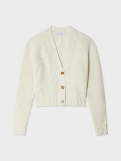 Sale White + Warren cotton linen ribbed cardigan White