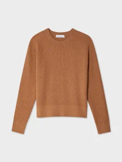 Clearance White + Warren cotton linen waffle sweatshirt Macchiato