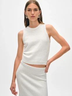 Online White + Warren cotton slub cut in tank White