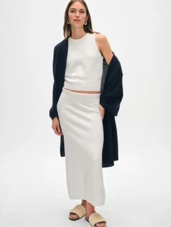 Online White + Warren cotton slub cut in tank White