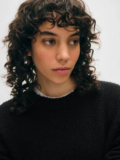 Online White + Warren cotton slub easy crewneck Black