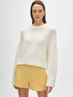 Discount White + Warren cotton slub easy crewneck White