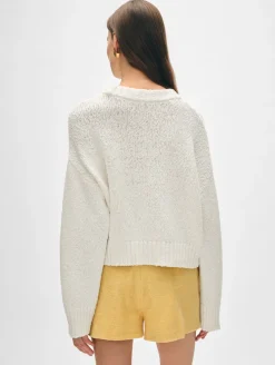 Discount White + Warren cotton slub easy crewneck White