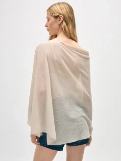 Fashion White + Warren linen blend two way topper Calico