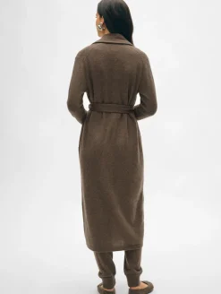 Outlet White + Warren long cashmere robe RussetBrown