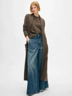 Outlet White + Warren long cashmere robe RussetBrown