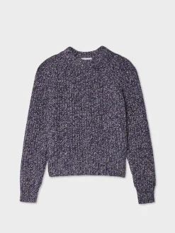 Discount White + Warren merino blend marled sweatshirt BlueCombo